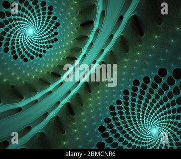 Fractal of spirals and bubbles form an intricate pattern with small ...