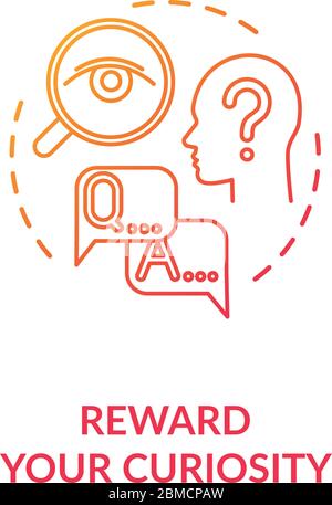 Reward your curiosity concept icon. Self motivating, indulging yourself idea thin line illustration. Personal development, self improvement. Vector is Stock Vector
