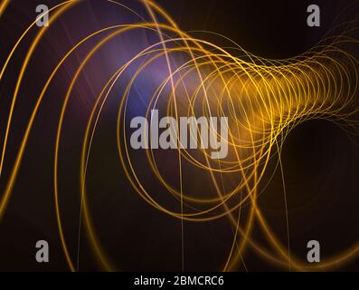 Intricate abstract wire / string woven spiral design. Abstract background with glowing spiral. Abstract fractal image colorful spirals Stock Photo