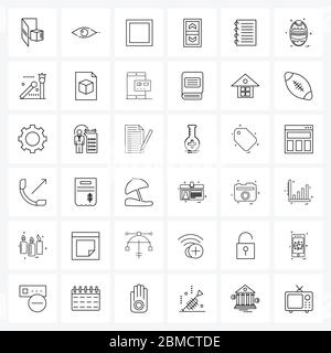Universal Symbols of 36 Modern Line Icons of notepad, medical, confirm, vertical, control Vector Illustration Stock Vector
