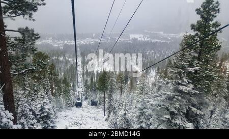 Uphill view of the town of heavenly on lake Tahoe Stock Photo