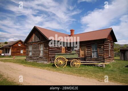 Buildings in the ghost town Nevada City in Montana Stock Photo