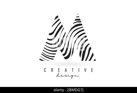 Black and White Zebra T Letter Logo Design. Creative T vector ...