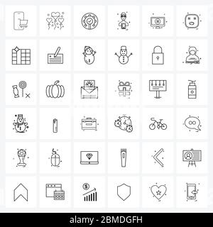 Pack of 36 Universal Line Icons for Web Applications computer, screen, optimization, Islam, religious Vector Illustration Stock Vector