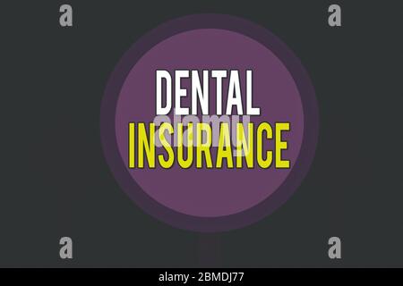 Conceptual hand writing showing Dental Insurance. Concept meaning form of health designed to pay portion or full of costs Three Blank Safety Road sign Stock Photo
