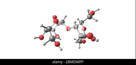 Lactulose is a non-absorbable sugar used in the treatment of constipation and hepatic encephalopathy. 3d illustration Stock Photo