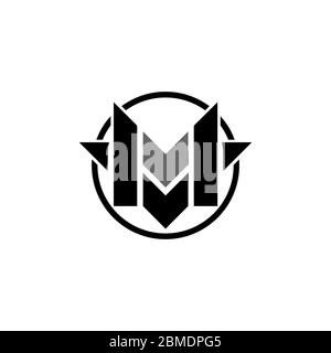 Initial letter M, MV graphic logo design concept template, isolated on white background. Stock Vector