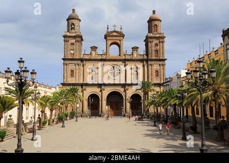 Santa Ana Cathedral in the Vegueta District,Las Palmas City, Gran Canaria Island,Canary Islands,Spain,Europe Stock Photo