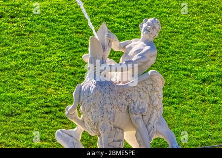 Stone statues in Belvedere gardens in Wien, Austria Stock Photo