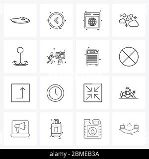 Set of 16 UI Icons and symbols for soap, clean, interface, websites Vector Illustration Stock Vector