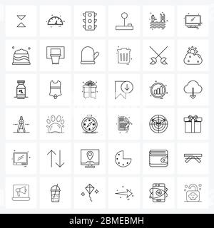 Vector Set Of Sport Exercise Flat Icons Pixel Perfect Stock