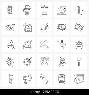 25 Universal Icons Pixel Perfect Symbols of paint, brush, death, science, eco Vector Illustration Stock Vector