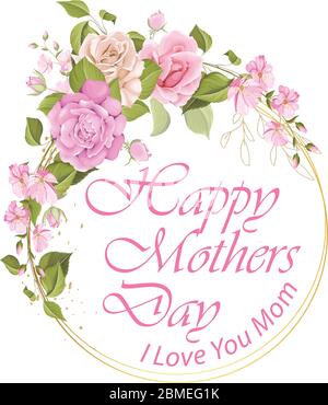 Happy Mothers day watercolor vector design Stock Vector