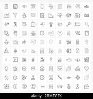 Pack of 100 Universal Line Icons for Web Applications phone, mobile, parts, mobile, cold Vector Illustration Stock Vector