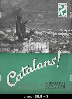 España. Guerra civil (1936-1939). Portada de la revista Catalans!, magazin popular. Stock Photo