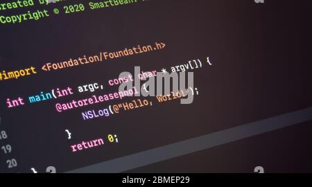 C# Hello World code on screen Stock Photo - Alamy