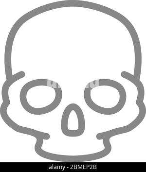 Human skull line icon. Bone structure of the head symbol Stock Vector