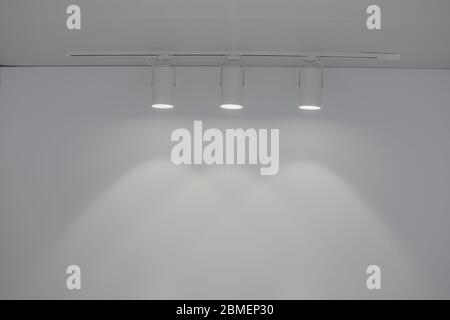 LED Downlight on white wall Stock Photo