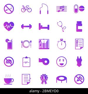 Wellness gradient icons on white background, stock vector Stock Vector