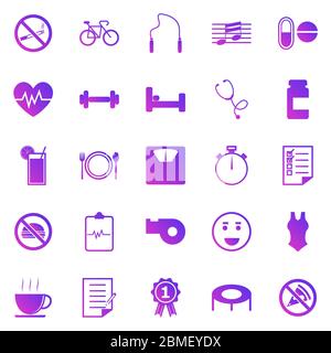Wellness gradient icons on white background, stock vector Stock Vector