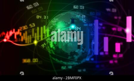 Financial stock market chart technical abstract background Stock Photo