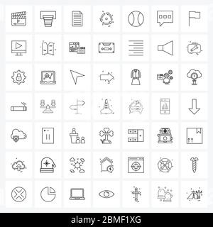 Set of 49 Modern Line Icons of alarm, arrow, document, direction, arrows Vector Illustration Stock Vector