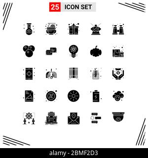 Set of 25 Modern UI Icons Symbols Signs for explore, providence, box, of, eye Editable Vector Design Elements Stock Vector
