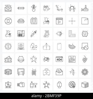 Stock Vector Icon Set of 49 Line Symbols for blade, eraser, snowman, files, file Vector Illustration Stock Vector