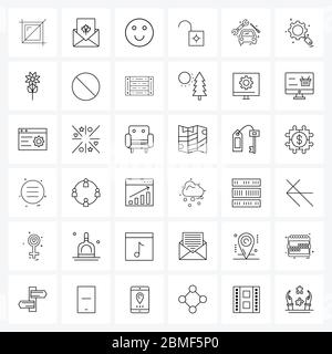 Line Icon Set of 36 Modern Symbols of search, garage, happy, car workshop, interface Vector Illustration Stock Vector