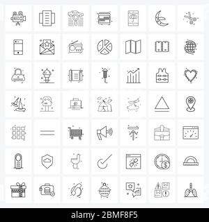 Isolated Symbols Set of 49 Simple Line Icons of advice, date, car, calendar, search Vector Illustration Stock Vector