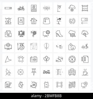 Set of 49 Modern Line Icons of wedding, love, security, board, badge Vector Illustration Stock Vector