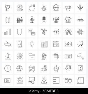 Isolated Symbols Set of 49 Simple Line Icons of celebrations, Christmas, weather, tree, security Vector Illustration Stock Vector