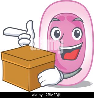 An picture of bordetela pertussis cartoon design concept holding a box Stock Vector