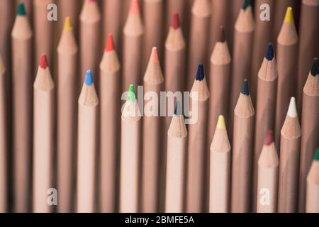 Many color pencils Stock Photo