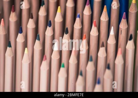 Many color pencils Stock Photo