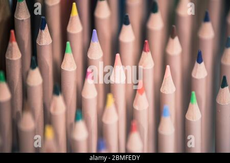 Many color pencils Stock Photo