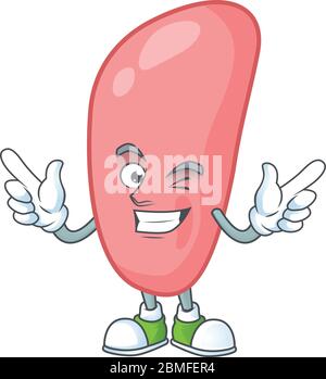 Cartoon character design concept of neisseria gonorhoeae cartoon design style with wink eye Stock Vector