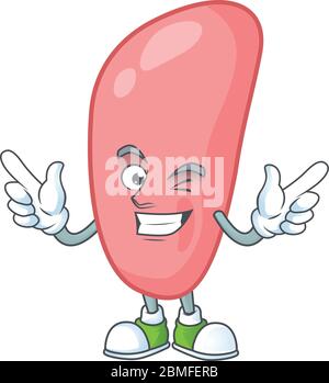 Cartoon character design concept of neisseria gonorhoeae cartoon design style with wink eye Stock Vector