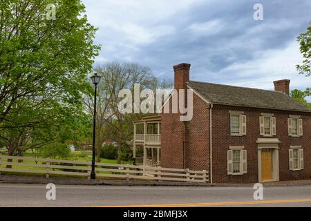 Greenville Tennessee, USA - April 29, 2020:  President Andrew Johnson's home he bought, known as the Homestead.  It is maintained by the National Park Stock Photo