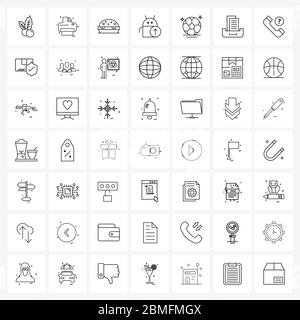 Set of 49 Modern Line Icons of sports, up, burger, arrow, logo Vector Illustration Stock Vector