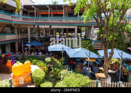 Down The Hatch fish restaurant, The Wharf, Lahaina, Maui Stock Photo