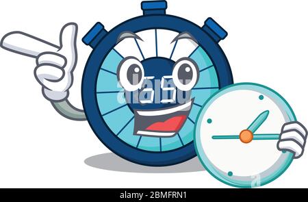 Hourglass mascot design concept smiling with clock Stock Vector