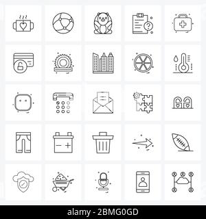 25 Universal Icons Pixel Perfect Symbols of briefcase, service, bear, call, page Vector Illustration Stock Vector