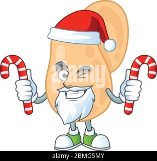 Sarcina humble Santa Cartoon character having candies Stock Vector