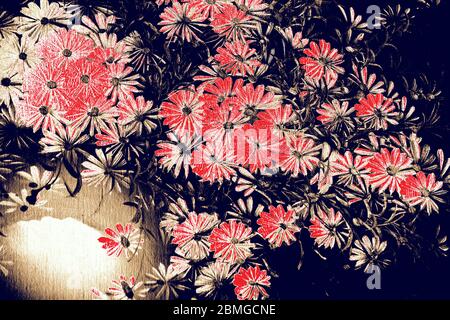 A wonderful nice colorful photo of roses in a vase  used as illustration wallpaper abstract background cards design decoration texture postcards Stock Photo