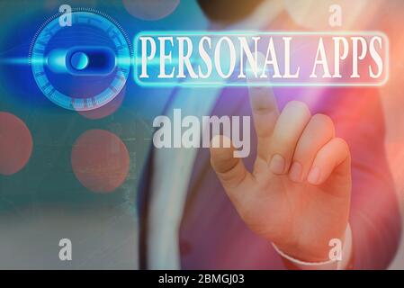 Handwriting text Personal Apps. Conceptual photo Organizer Online Calendar Private Information Data Stock Photo