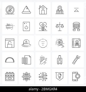 25 Universal Icons Pixel Perfect Symbols of pin, location, celebrations, gps, rent Vector Illustration Stock Vector