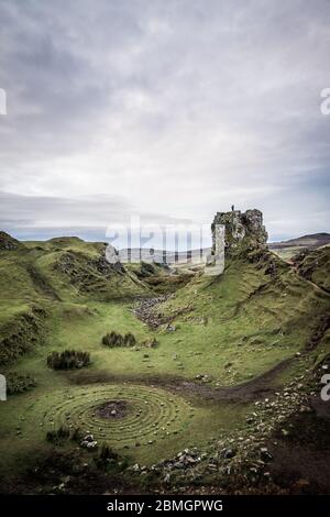 Castle Ewan in the Fairy Glen near Uig on the Isle of Skye Stock Photo