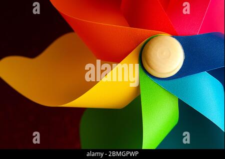 Multicolored pinwheel close-up Stock Photo
