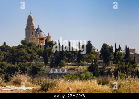 Jerusalem, Israel - May 5th, 2020: The abbey of the Dormition, located on mount Zion, Jerusalem, Israel. Stock Photo